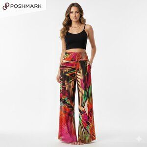 Vibrant Multicolor Wide-Leg Palazzo Pants